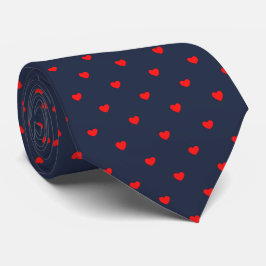 Skaymarts Navy Blue Red Hearty Design Neck Tie Krawatte