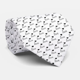 Skaymarts White Liebe Design Neck Tie Krawatte