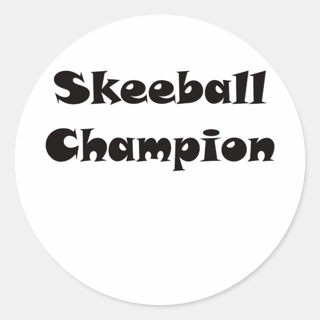 Skeeball Champion Runder Aufkleber (Vorderseite)