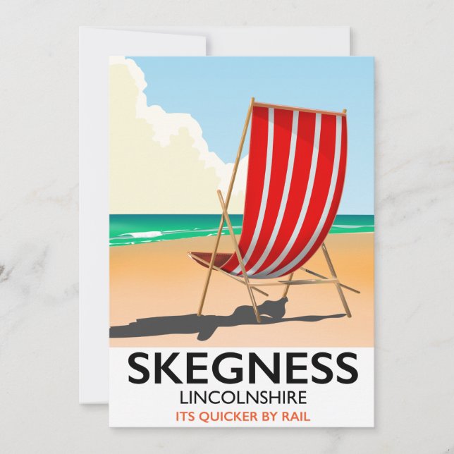 Skegness Lincolnshire Strandposter Einladung (Vorderseite)