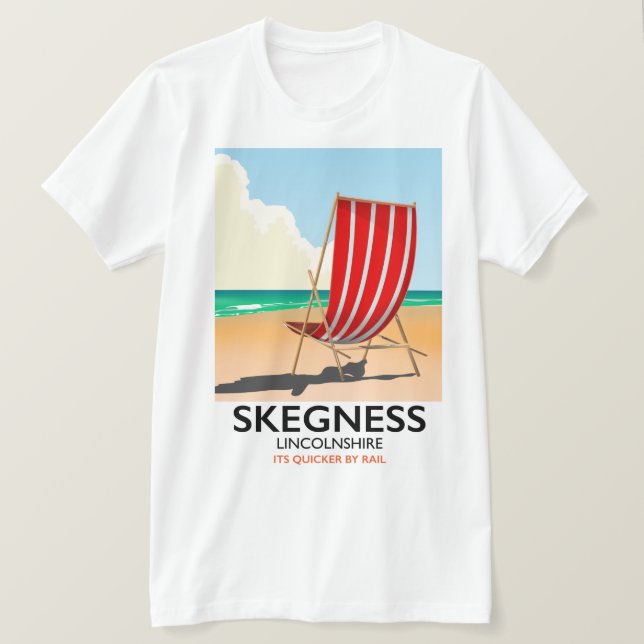 Skegness Lincolnshire Strandposter T-Shirt (Design vorne)