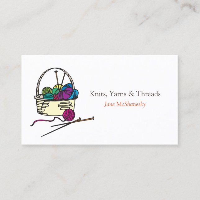 Skein Crochet Yarn Handwerk Visitenkarte (Vorderseite)
