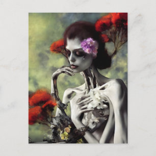 Skeletal Beauty AI générée art Carte postale