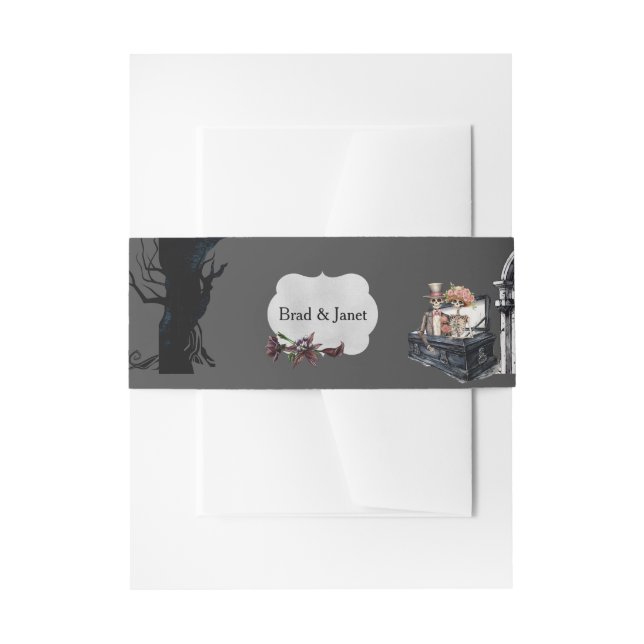 Skeletal Couple Wedding Einladungsbanderole (Vorderseite Beispiel)