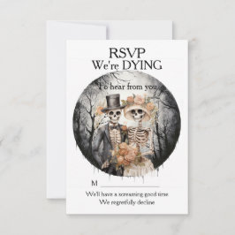 Skeletal Couple Wedding RSVP Karte