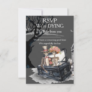 Skeletal Couple Wedding RSVP Karte