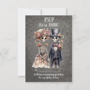 Skeletal Couple Wedding RSVP Karte