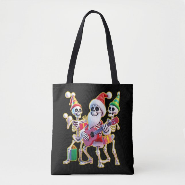 **Skeleton 3D Christm Santa Party – Funnyas Skelet Tasche (Vorderseite)