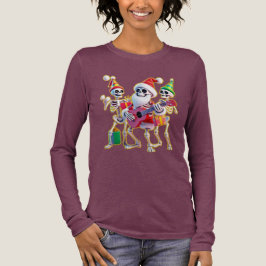 **Skeleton 3D Christm Santa Party – Funnyas Skelet Tri-Blend Shirt