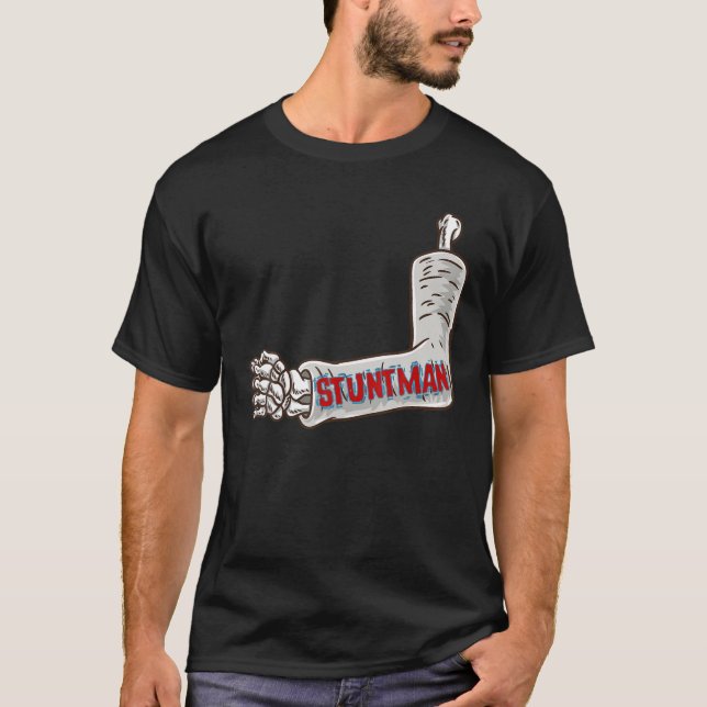 Skeleton Arm Plaster Cast Joke Funny Broken Bones T-Shirt (Vorderseite)