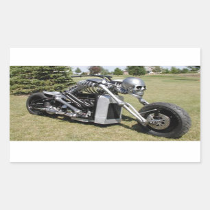 Skeleton Art-Motorrad-Aufkleber Rechteckiger Aufkleber