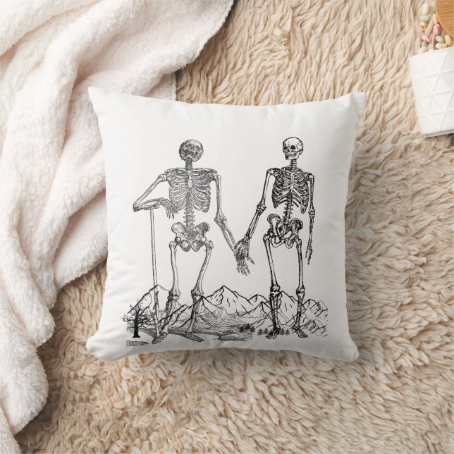 Skeleton Art White Pillow Kissen (Decke)