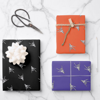 Skeleton ASL ILY Händlerpapier Geschenkpapier Set