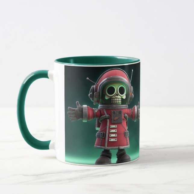 Skeleton Astronaut Mug – Funny Space Skull in Red  Tasse (Links)