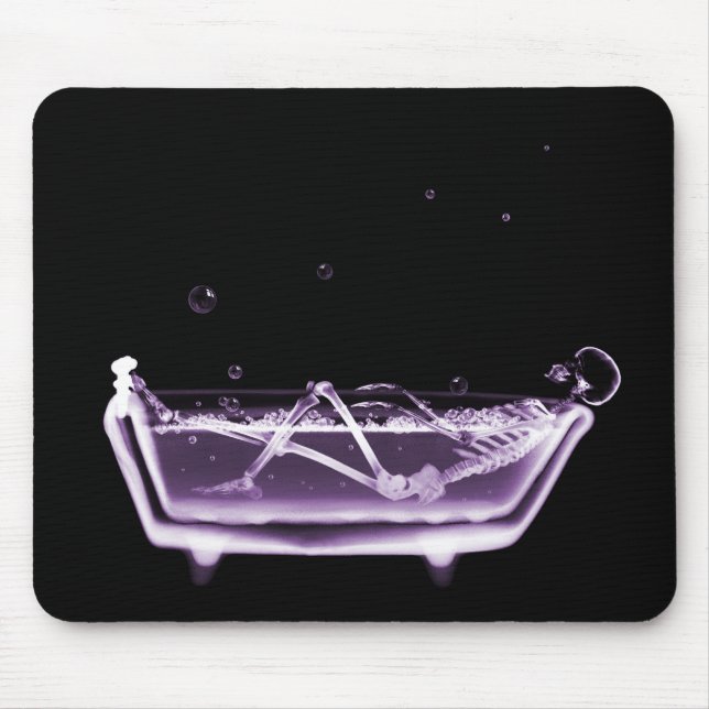 Skeleton B&W Bad-Zeit des Röntgenstrahl-lila Mousepad (Vorne)