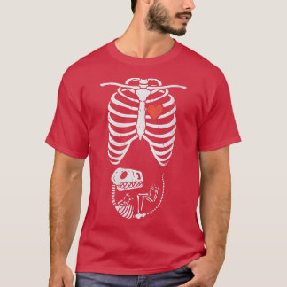 Skeleton Baby Dino T-Rex Halloween Schwangerschaft T-Shirt