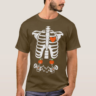 Skeleton Baby Pregnant Xray Rib Cage for Fall Hall T-Shirt