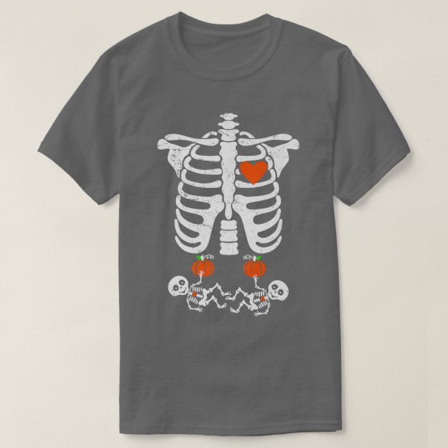 Skeleton Baby Pregnant Xray Rib Cage for Fall Hall T-Shirt (Design vorne)