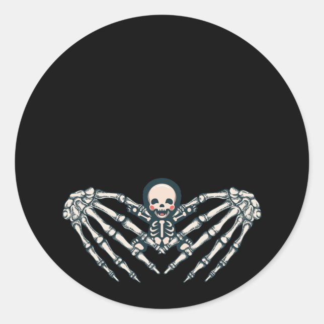 Skeleton Baby Pregnant Xray Skeleton Baby Mama Hal Runder Aufkleber (Vorderseite)