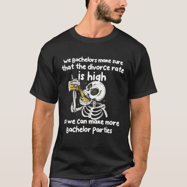 Skeleton Bachelors Parties T-Shirt (Vorderseite)
