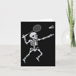 Skeleton Badminton Smash Shuttle Halloween Karte