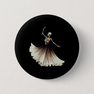 Skeleton Ballerina Ballerina Tanz Halloween Women Button