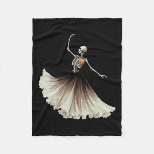 Skeleton Ballerina Ballerina Tanz Halloween Women  Fleecedecke