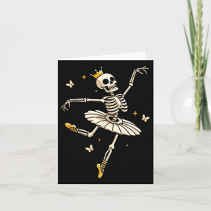 Skeleton Ballerina Ballerina Tanz Niedlich Hallowe Karte