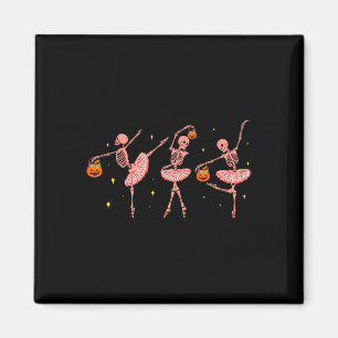 Skeleton Ballerina Halloween Kürbislaterne Dancer Magnet