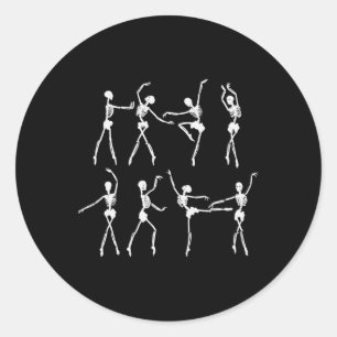 Skeleton Ballerinas Balletttanz Niedlich Halloween Runder Aufkleber
