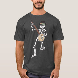 Skeleton Banjo Bluegrass Halloween Folk Music Lieb T-Shirt