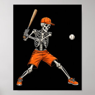 Skeleton Baseball Halloween Kostüm Funny Men Boys Poster