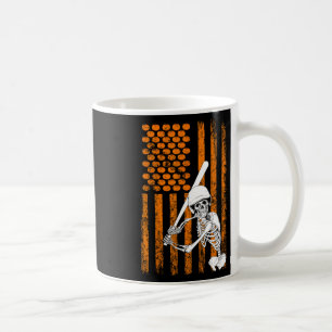 Skeleton Baseball Player Fan Skeleton Halloween Ba Kaffeetasse