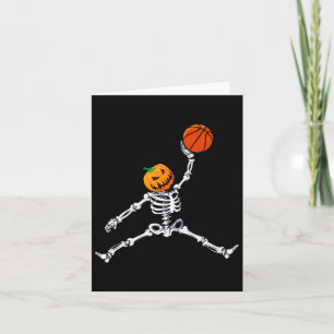 Skeleton Basketball Halloween Pumpkin Slam Dunk Karte