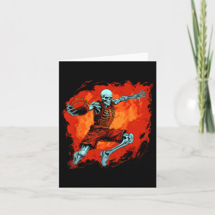 Skeleton Basketball Spieler Halloween Spooky Karte