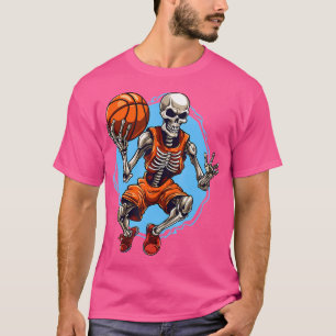 Skeleton Basketball Spieler Männer Jungen Spooky f T-Shirt
