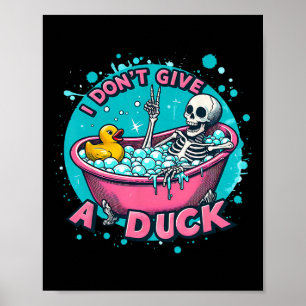 Skeleton Bath Spaß Rubber Duck Funny Halloween Poster