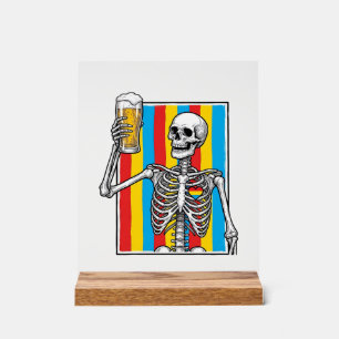 Skeleton Beer Rainbow Vintage Gravur-Shirt_1 Acrylschild