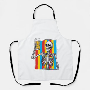 Skeleton Beer Rainbow Vintage Gravur-Shirt_1 Schürze