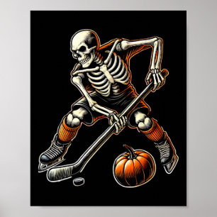 Skeleton beim Eishockeyspiel Poster
