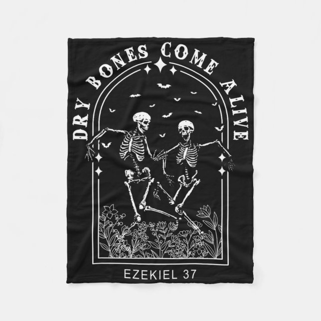 Skeleton Bible Verse Dry Bones Come Alive Christia Fleecedecke (Vorderseite)