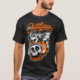 Skeleton Biker Bone Outlaw Motorcycle Mens T-Shirt