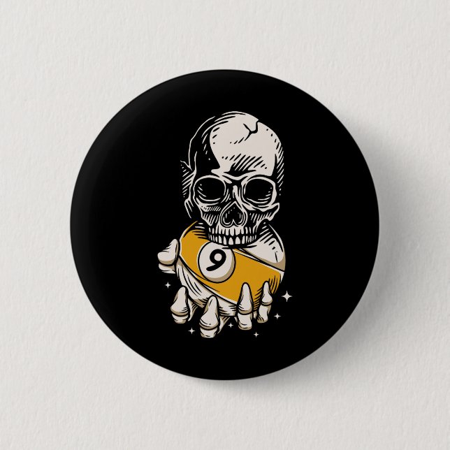 Skeleton Billiards Ll Snooker Pool Billard Playa Button (Vorderseite)