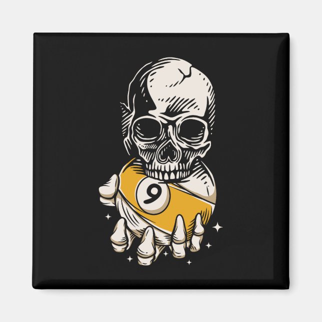 Skeleton Billiards Ll Snooker Pool Billard Playa Magnet (Vorne)
