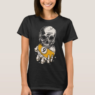 Skeleton Billiards Ll Snooker Pool Billard Playa T-Shirt