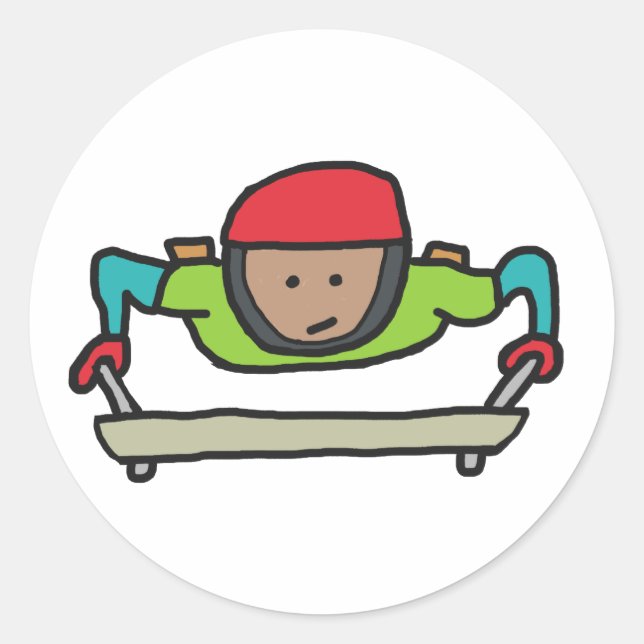 Skeleton Bob Runder Aufkleber (Vorderseite)