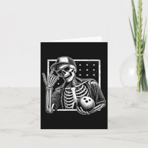 Skeleton Bowling Player Geburtstag Halloween Mens  Karte
