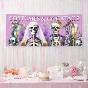 Skeleton Brautbäume lila Hochzeitscocktail Banner