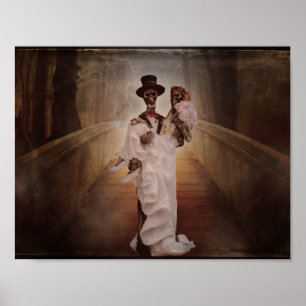 skeleton bride and groom poster art