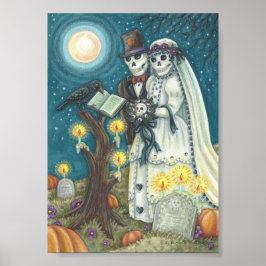 SKELETON BRIDE & GROOM, FRIEDHOF WEDD POSTER